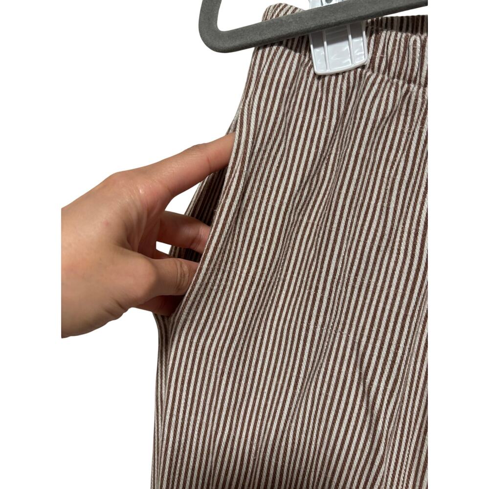 Sienna Sky Striped Drawstring Pants M Brown White - Picture 8 of 9